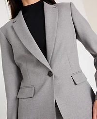 Tahari Asl Women's Herringbone Peak Lapel Blazer, Regular And Petite