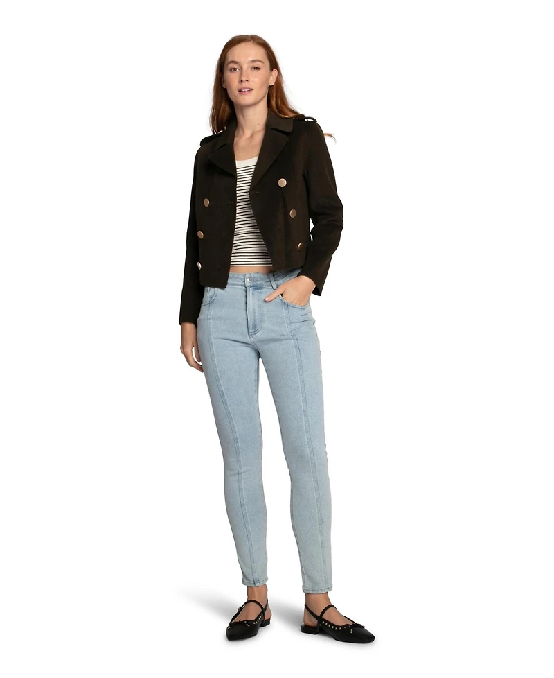 Belle & Bloom Women's Love Me Now Wool Blend Military Style Coat