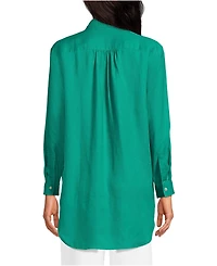 Lands' End Women's Linen Roll Sleeve Oversized Relaxed Tunic Top