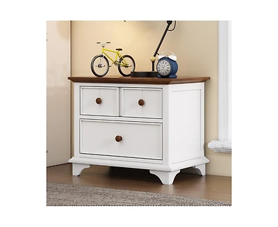 Casainc Wooden Small Cabinet with Two Drawer