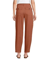 Lands' End Women's Chino High Rise Barrel Leg Utility Ankle Pants