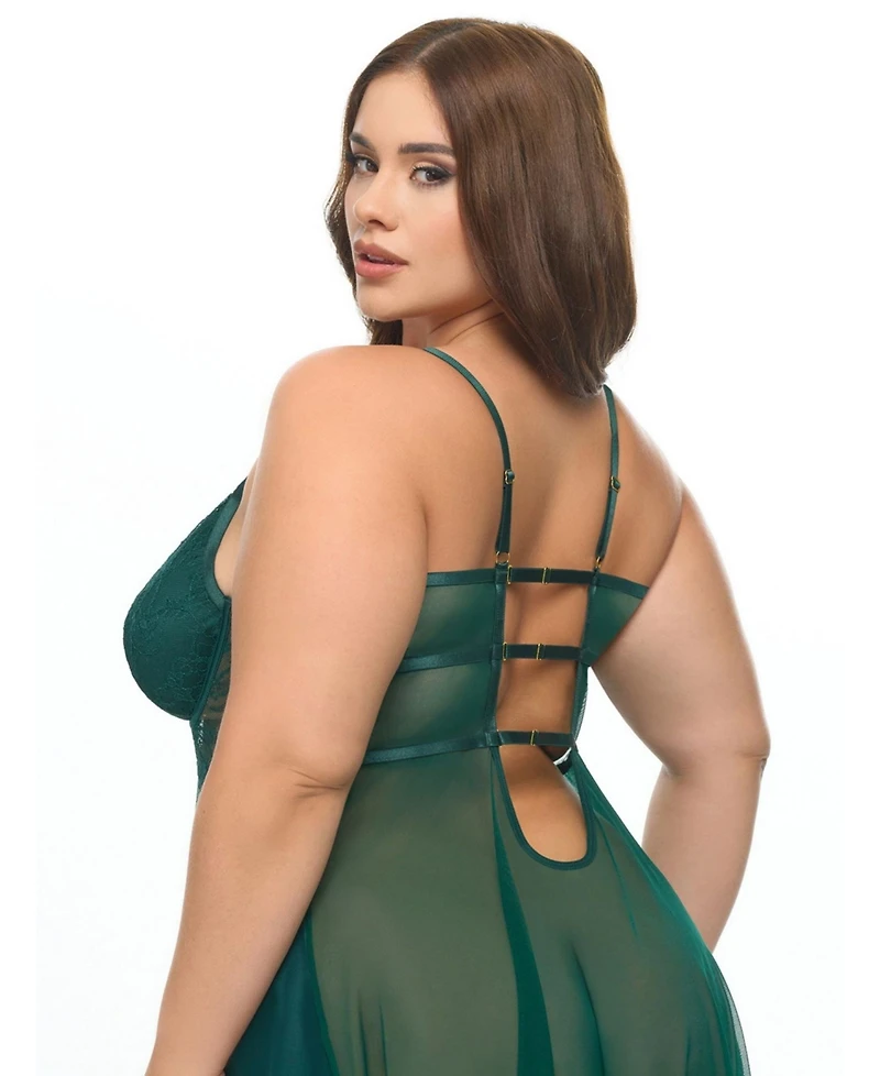 Oh La Cheri Plus Dawn Satin Babydoll