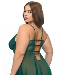 Oh La Cheri Plus Dawn Satin Babydoll