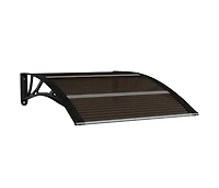 Door Canopy Black Polycarbonate, Abs, Aluminum 39.4 x 29.5 in