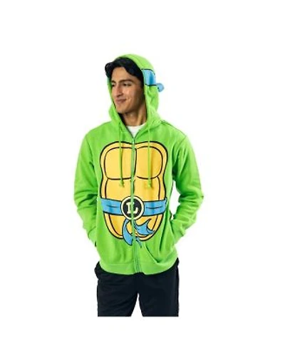 Teenage Mutant Ninja Turtles Leonardo Long Sleeve Mens Green Cosplay Hoodie Xxl