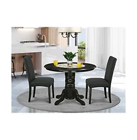 East West Furniture Dining Room Set Black, SHDR3-blk-24