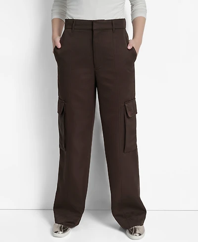 Dkny Jeans Women's High Waist Wide Leg Cargo Pants