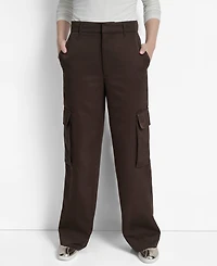 Dkny Jeans Women's High Waist Wide Leg Cargo Pants