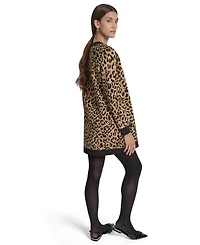 Dkny Jeans Women's Cheetah Print Long Sleeve Cardigan Sweater