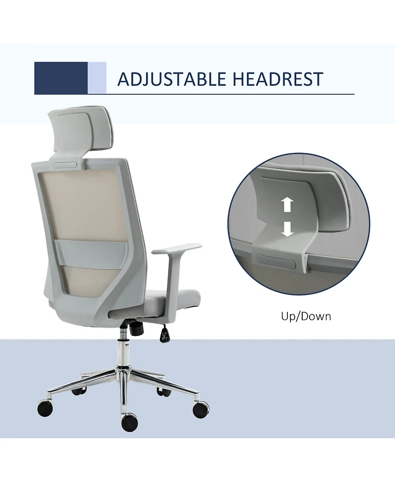 Vinsetto Swivel Office Chair Task Chair w/ Adjustable Height, Headrest,