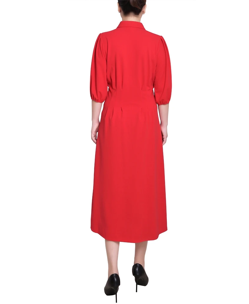 Ny Collection Women's Elbow Sleeve Midi Dress