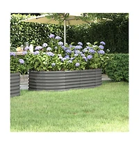 Garden Raised Bed Grey Powder-coated steel Large Durable