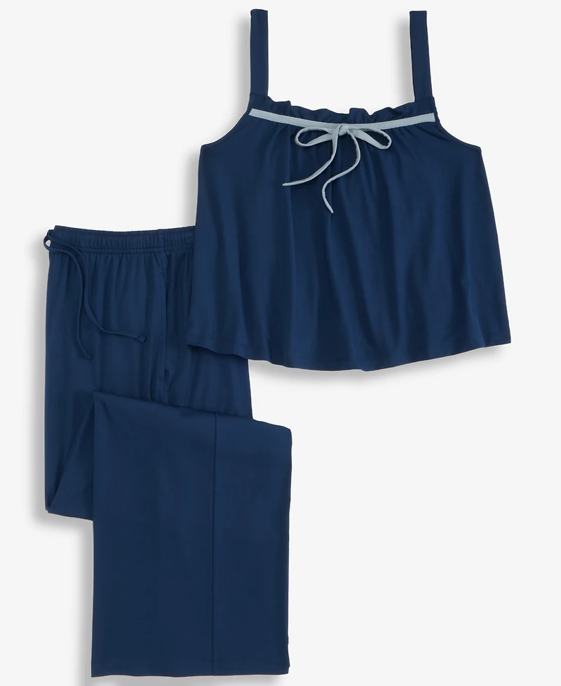 State of Day Women's 2-Piece Sleeveless Top and Pants Sleep Set, Regular Plus, Macy's Exclusive