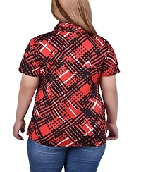 Ny Collection Plus Short Sleeve Cowl Neck Top