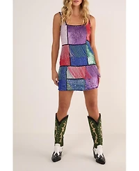 Nasty Gal Women's Check Tassel Sequin Mini Dress