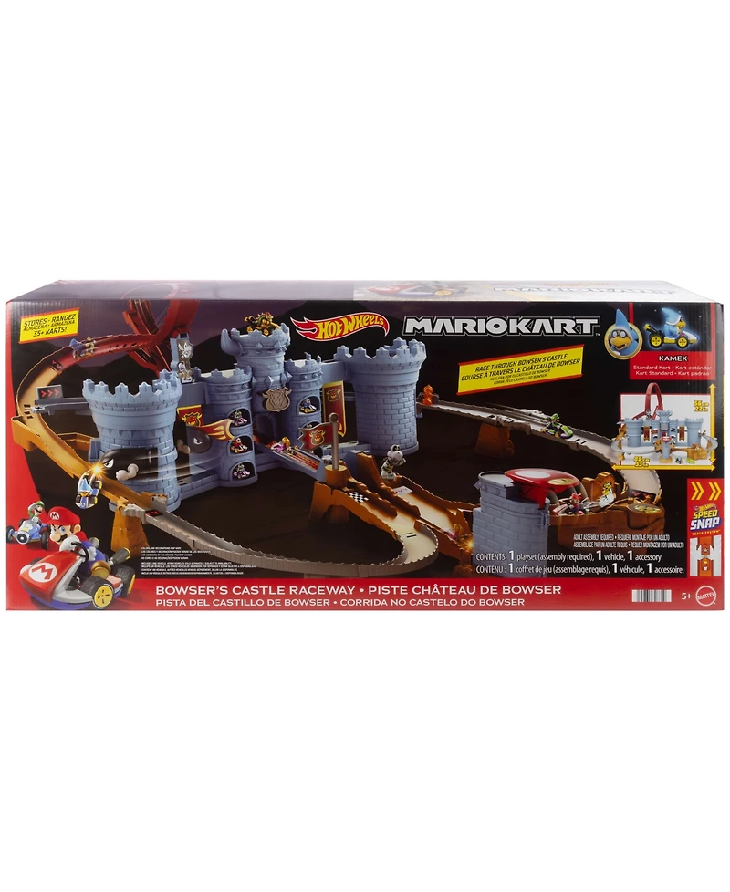 Hot Wheels Mario Kart Bowser's Castle Track Set and Vehicle