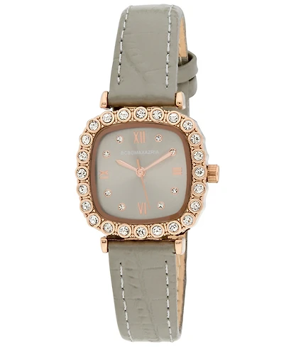 Bcbgmaxazria Women's Halo Gray Leather Strap Watch, 28mm