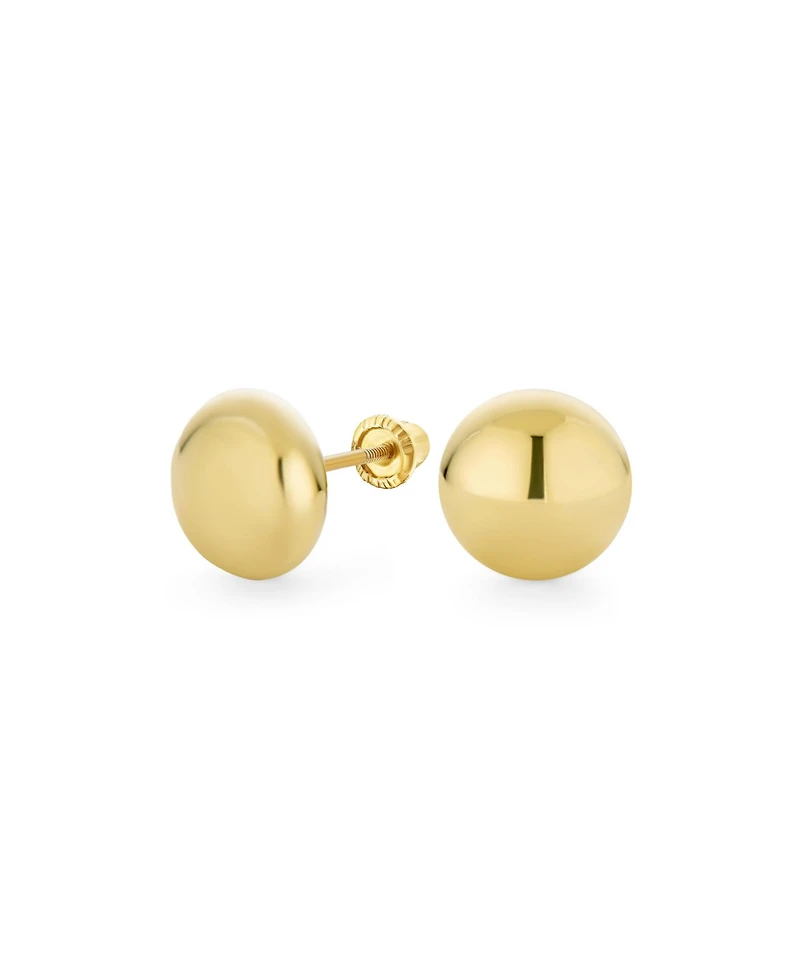 Bling Jewelry Classic Tiny Petite 14K Yellow Gold Round Button Ball Stud Earrings Screw Back