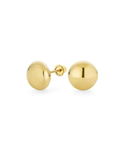 Bling Jewelry Classic Tiny Petite 14K Yellow Gold Round Button Ball Stud Earrings Screw Back