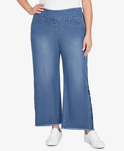 Ruby Rd. Plus Flocked Bootcut Ankle Jeans