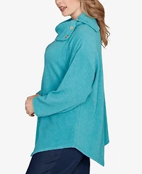 Ruby Rd. Plus Size Heather Cozy Knit Split Cowl Top