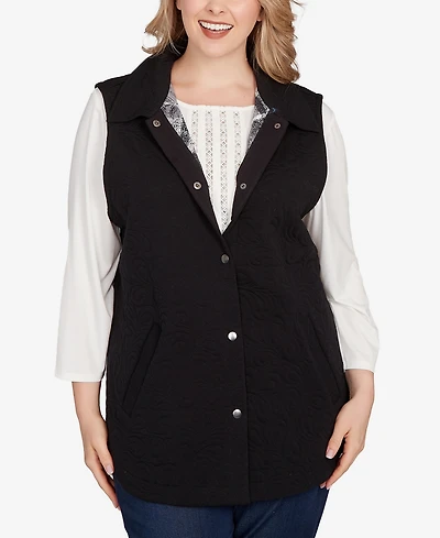 Ruby Rd. Plus Quilted Terry Inner Beauty Vest Jacket