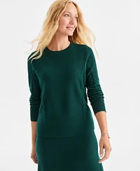 Style & Co Women's Ribbed Cable-Knit Sweater, Macy's Exclusive