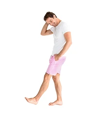 Sant and Abel Men's Hepburn Gingham Pink Sleep Shorts