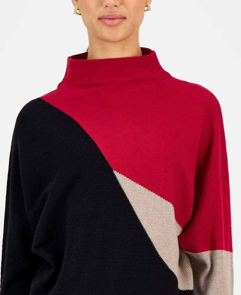 T Tahari Women's Funnel-Neck Dolman-Sleeve Sweater