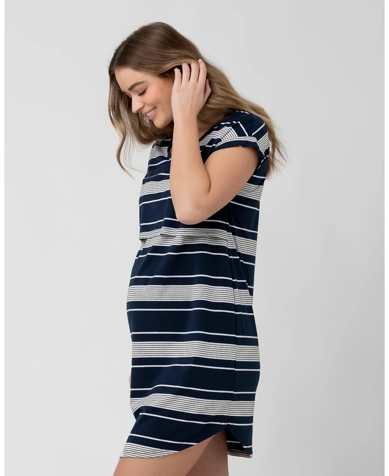 Ripe Maternity Stevie Nursing Nightie Navy, White, and Black for Comfortable Wear