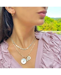 The Lovery Mother of Pearl Bar Necklace 14K Gold Inches