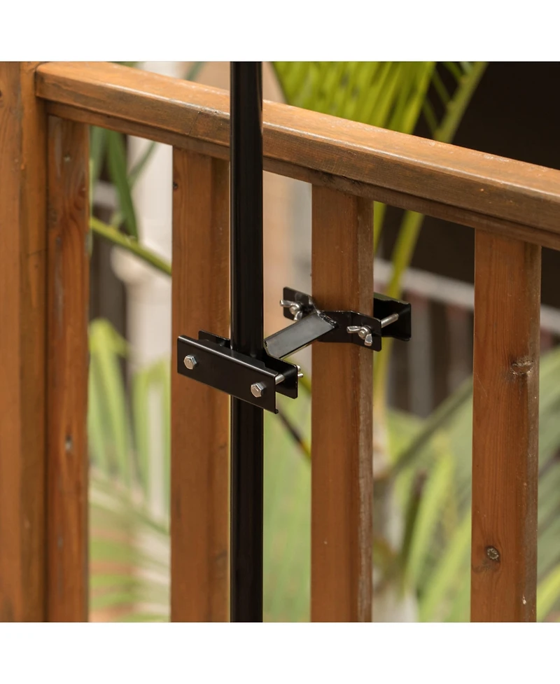 Gardenised Outdoor Metal Patio Umbrella Clamp for Fence Post, Railing, Bleachers, or Benches
