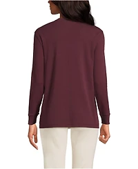 Lands' End Women's Cotton Relaxed Long Sleeve Crew Neck