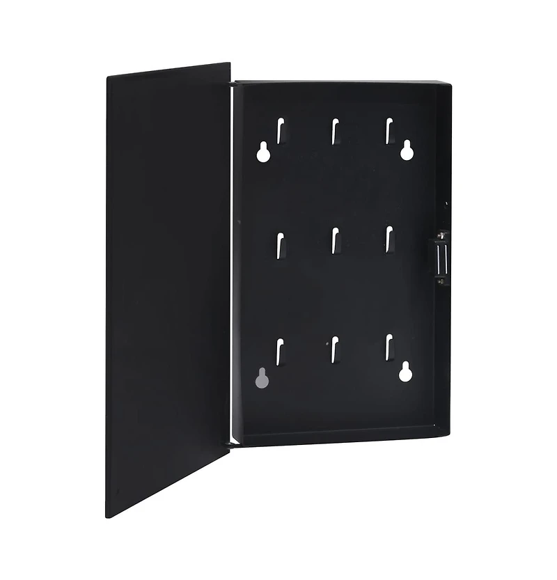 vidaXL Key Box with Magnetic Board Black 11.8"x7.9"x1.6"