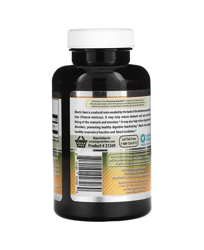Amazing Nutrition Formulas Mastic Gum 1000 mg Per Serving 120 Capsules