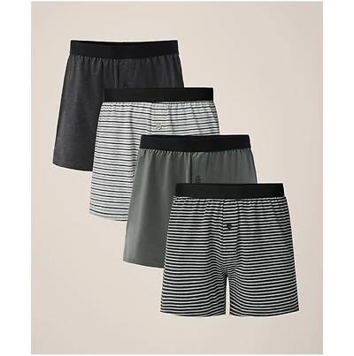Pact Men's Organic Cotton Everyday Knit Boxer 4-Pack