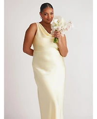 Six Stories Cowl Front Satin Bridesmaid Dress