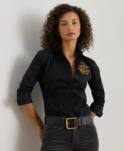 Lauren Ralph Petite Classic Fit Point Collar Shirt