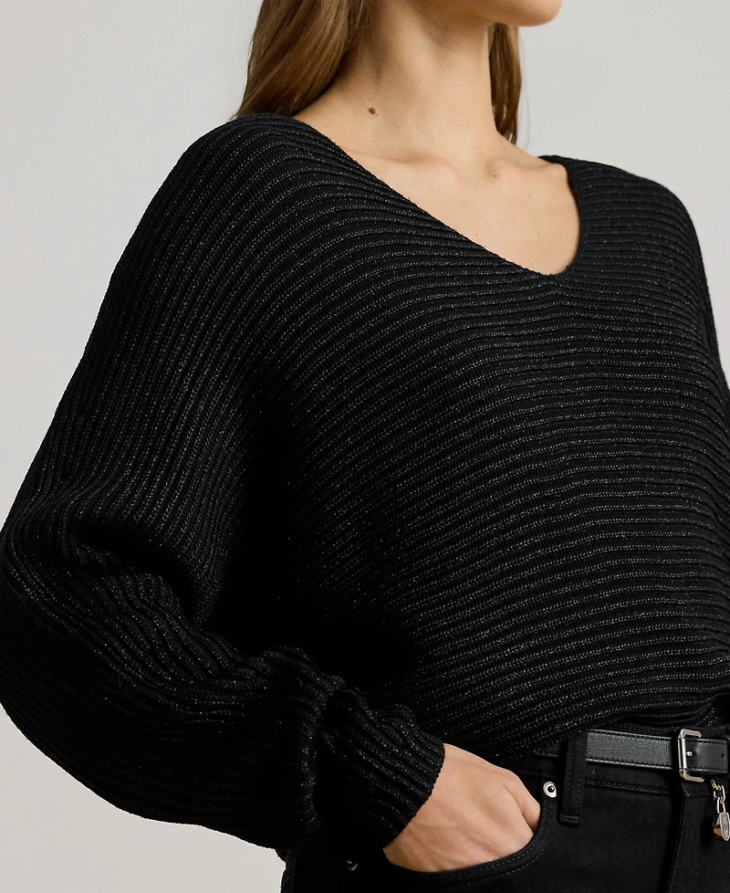 Lauren Ralph Petite Rib-Knit Dolman Sleeve Sweater
