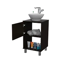 Tuhome Gouda 18"" Bathroom Vanity Black Mdf