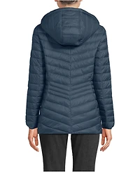 Lands' End Women's Tall Wanderweight Packable Down Hooded Long Jacket