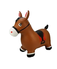 BounceZiez Inflatable Bouncy Ride-On Hopper W/ Pump - Brown Horse