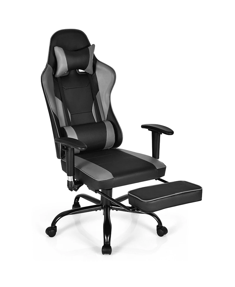 Gymax Massage Gaming Chair Racing Computer Task Chair Recliner w/Footrest