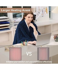 Twin Size Tufted Sherpa Electric Heated Throw Blanket, 62" x 84"