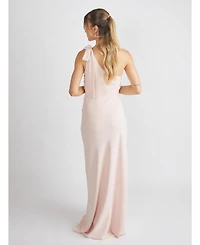 Six Stories Women's Bow One Shoulder Crepe Bridesmaid Dress