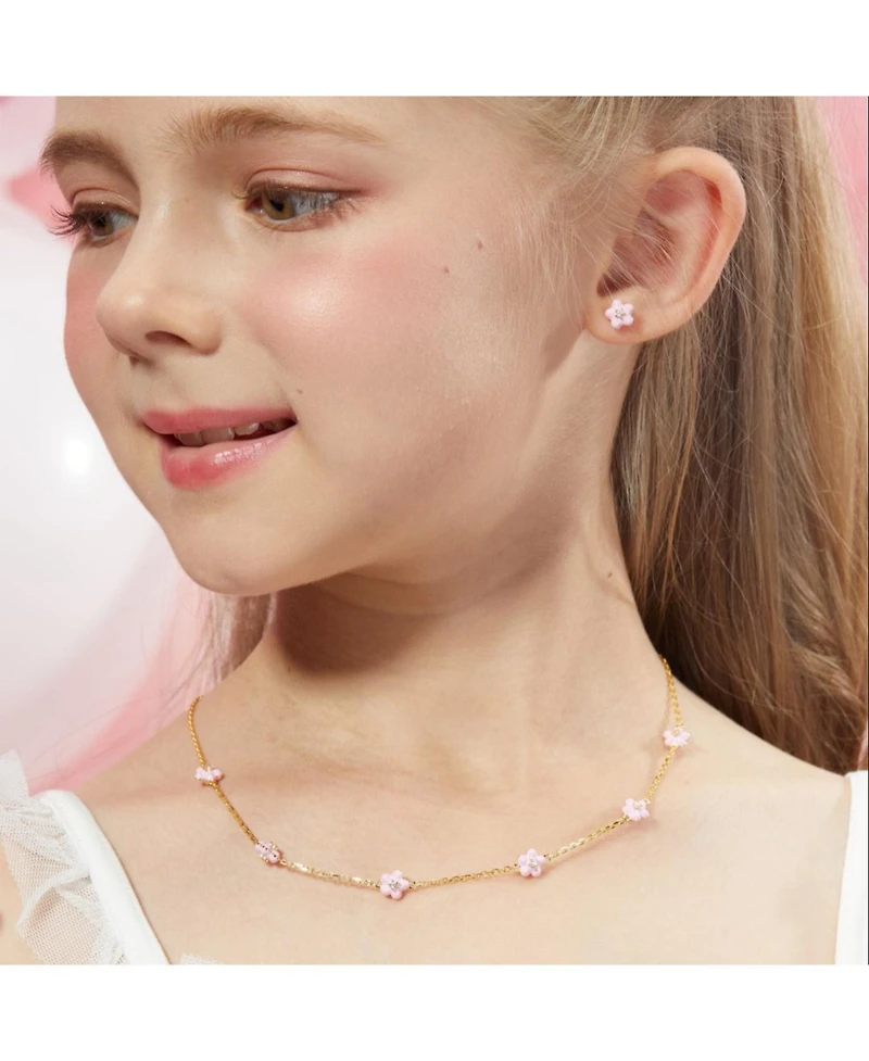 Anna Zuckerman Petit Daisy Pink Earrings