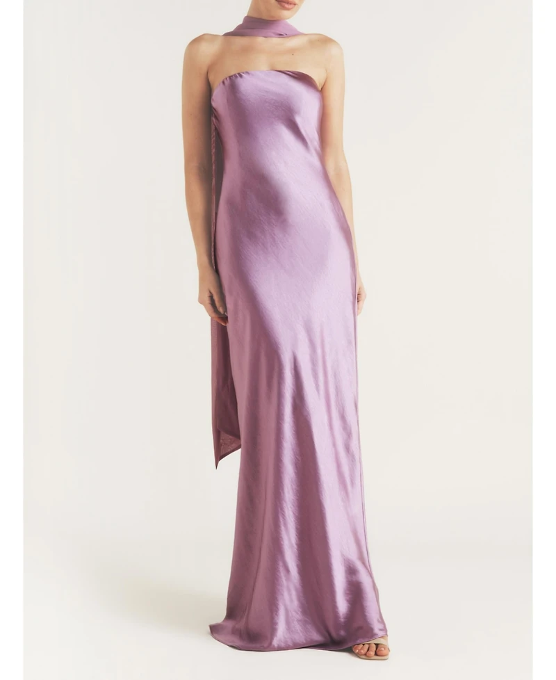 Six Stories Women's Bandeau Satin Bridesmaid Dress
