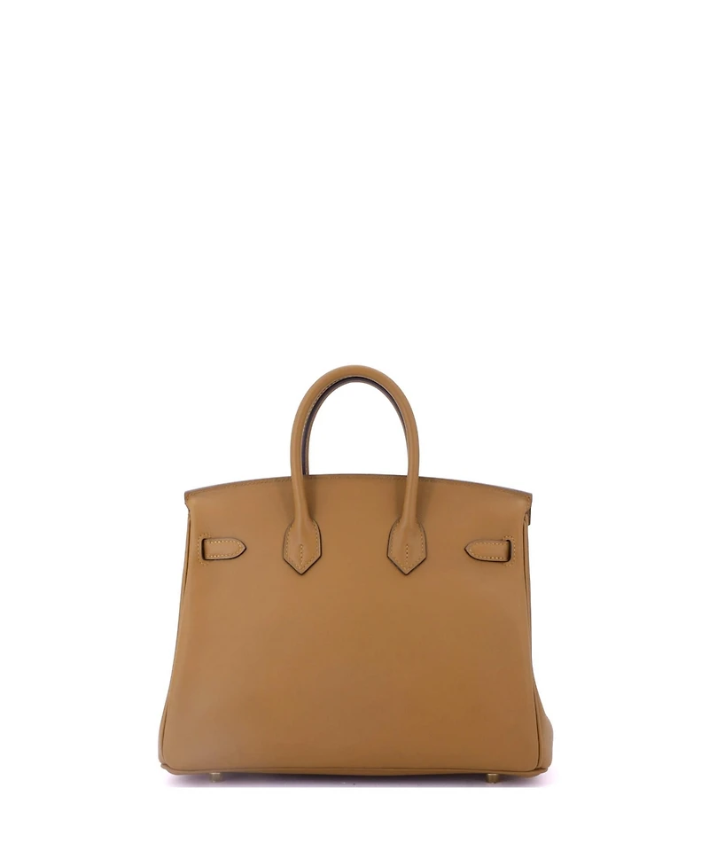 Pre-Owned Hermes Birkin 25 Handbag Brown Swift with Gold Hardware
