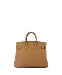 Pre-Owned Hermes Birkin 25 Handbag Brown Swift with Gold Hardware