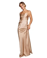 Six Stories Women's Cami Cowl Front Satin Bridesmaid Dress